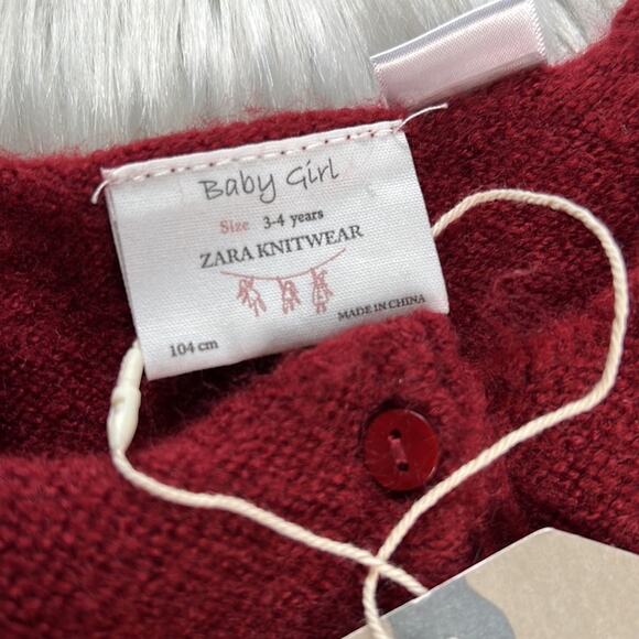 Zara Baby Girl Red Knit Jumper - Picture 4 of 7